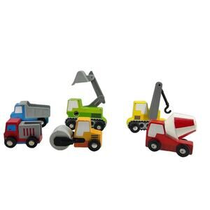 Wooden Construction Vehicle Lot Of 6 Melissa and Doug and More